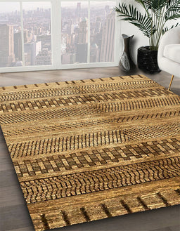 Abstract Orange Modern Rug in Family Room, abs422