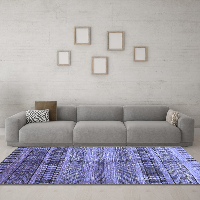 Machine Washable Abstract Blue Modern Rug in a Living Room, wshabs422blu