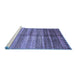 Sideview of Machine Washable Abstract Blue Modern Rug, wshabs422blu