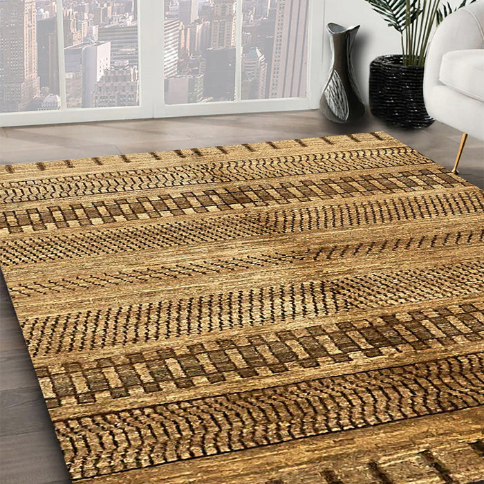 Abstract Orange Modern Rug in Family Room, abs422