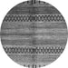 Round Abstract Gray Modern Rug, abs422gry