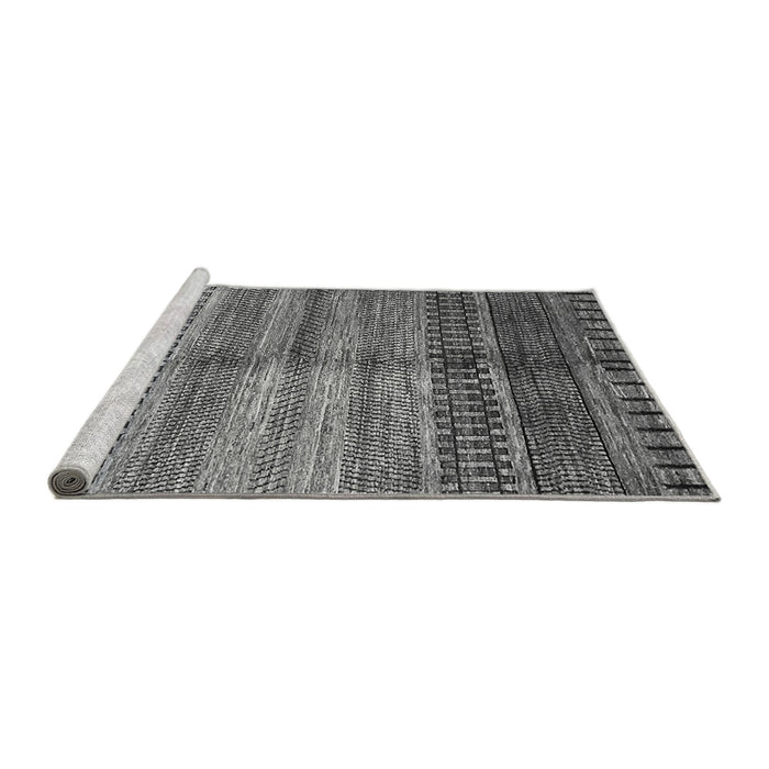 Sideview of Machine Washable Abstract Gray Modern Rug, wshabs422gry