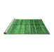 Sideview of Machine Washable Abstract Emerald Green Modern Area Rugs, wshabs422emgrn