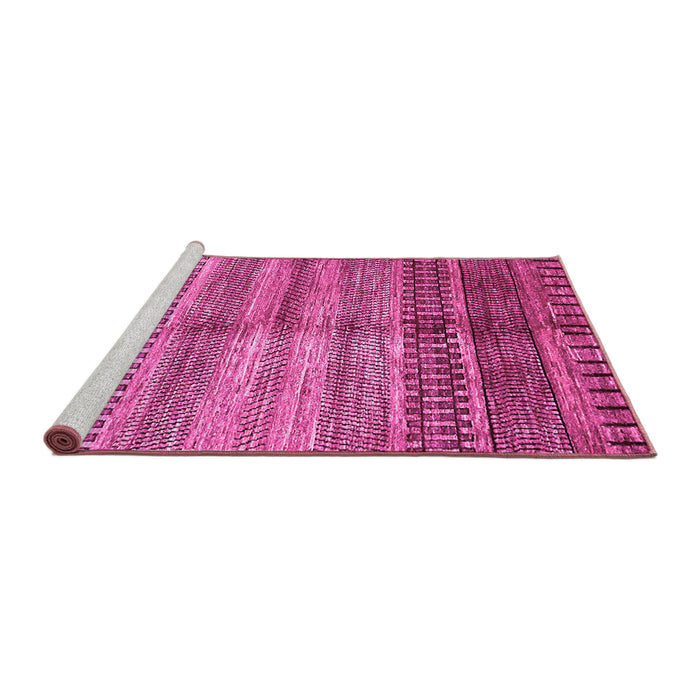 Sideview of Machine Washable Abstract Pink Modern Rug, wshabs422pnk