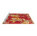 Sideview of Machine Washable Abstract Gold Rug, wshabs4230