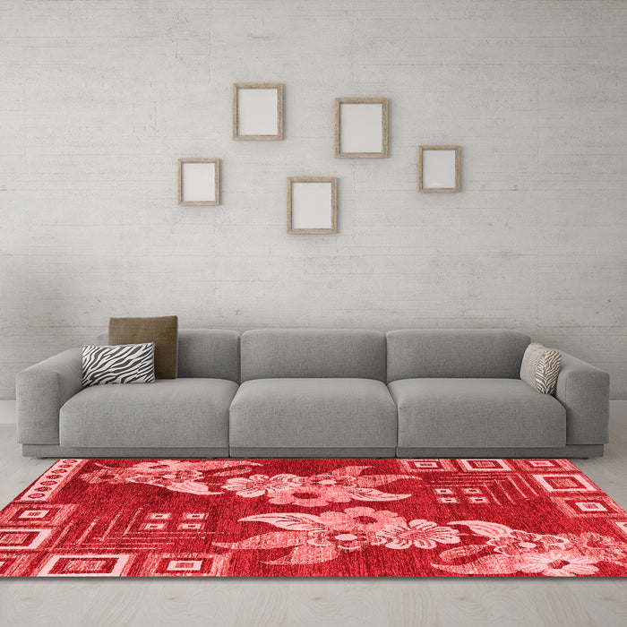 Modern Red Washable Rugs