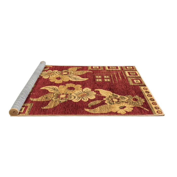 Sideview of Machine Washable Abstract Brown Modern Rug, wshabs4230brn
