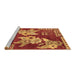 Sideview of Machine Washable Abstract Brown Modern Rug, wshabs4230brn