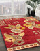 Abstract Gold Modern Rug in Family Room, abs4230