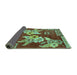 Sideview of Abstract Turquoise Modern Rug, abs4230turq