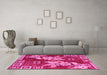 Machine Washable Abstract Pink Modern Rug in a Living Room, wshabs4230pnk