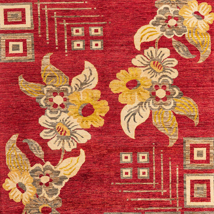 Machine Washable Abstract Gold Rug, wshabs4230