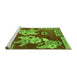 Sideview of Machine Washable Abstract Green Modern Area Rugs, wshabs4230grn