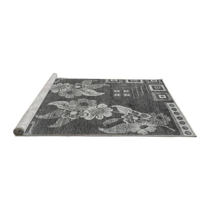 Sideview of Machine Washable Abstract Gray Modern Rug, wshabs4230gry