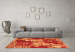 Machine Washable Abstract Orange Modern Area Rugs in a Living Room, wshabs4230org