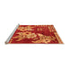 Sideview of Machine Washable Abstract Orange Modern Area Rugs, wshabs4230org