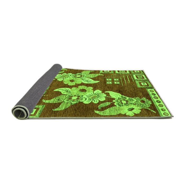 Sideview of Abstract Green Modern Rug, abs4230grn