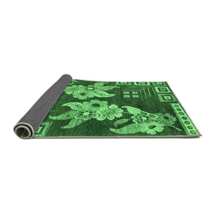 Sideview of Abstract Emerald Green Modern Rug, abs4230emgrn