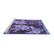 Sideview of Machine Washable Abstract Blue Modern Rug, wshabs4230blu