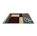 Sideview of Machine Washable Abstract Khaki Green Rug, wshabs4231