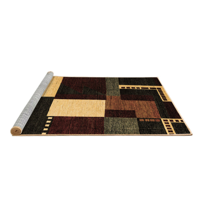 Sideview of Machine Washable Abstract Brown Modern Rug, wshabs4231brn