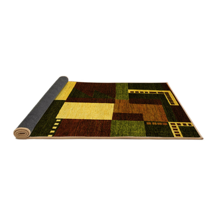 Sideview of Abstract Yellow Modern Rug, abs4231yw