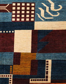 Abstract Khaki Green Modern Rug, abs4231