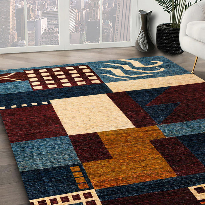 Machine Washable Abstract Khaki Green Rug in a Family Room, wshabs4231