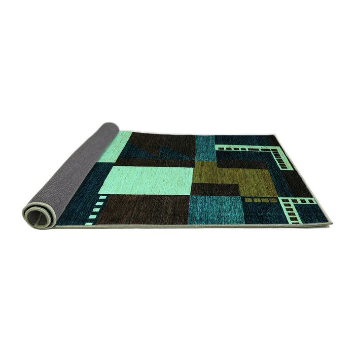 Sideview of Abstract Turquoise Modern Rug, abs4231turq