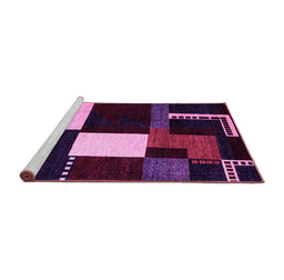 Sideview of Machine Washable Abstract Pink Modern Rug, wshabs4231pnk