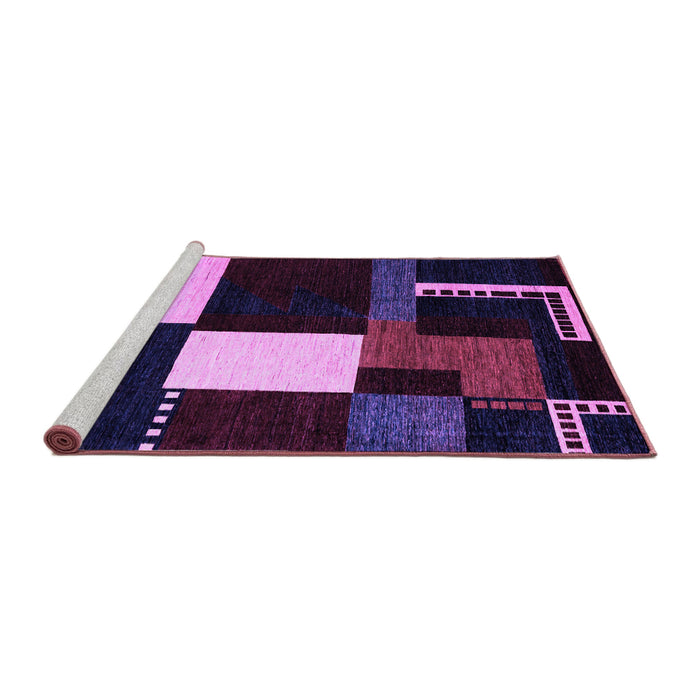 Sideview of Machine Washable Abstract Purple Modern Area Rugs, wshabs4231pur