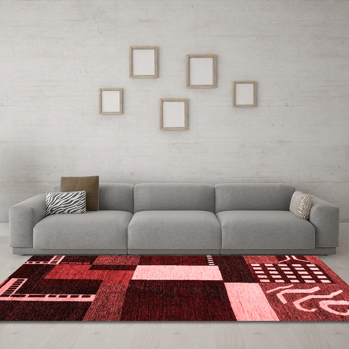 Modern Red Washable Rugs