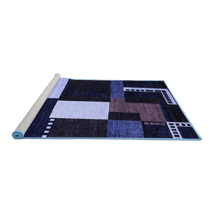Sideview of Machine Washable Abstract Blue Modern Rug, wshabs4231blu