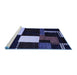 Sideview of Machine Washable Abstract Blue Modern Rug, wshabs4231blu