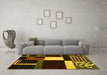 Machine Washable Abstract Yellow Modern Rug in a Living Room, wshabs4231yw