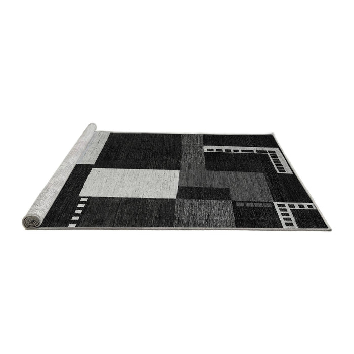 Sideview of Machine Washable Abstract Gray Modern Rug, wshabs4231gry