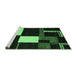 Sideview of Machine Washable Abstract Emerald Green Modern Area Rugs, wshabs4231emgrn