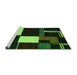 Sideview of Machine Washable Abstract Green Modern Area Rugs, wshabs4231grn