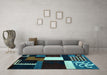 Machine Washable Abstract Light Blue Modern Rug in a Living Room, wshabs4231lblu