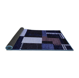 Sideview of Abstract Blue Modern Rug, abs4231blu