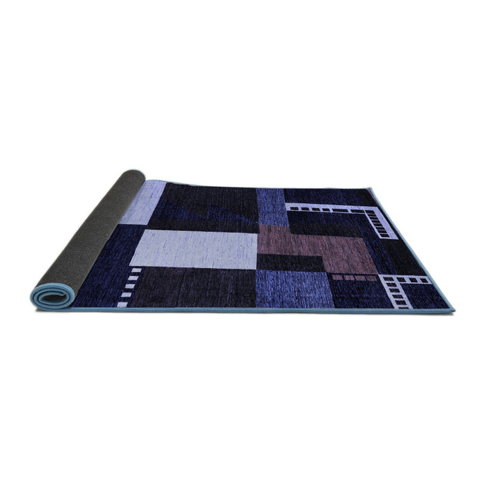 Sideview of Abstract Blue Modern Rug, abs4231blu