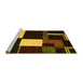 Sideview of Machine Washable Abstract Yellow Modern Rug, wshabs4231yw