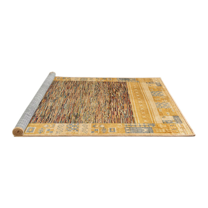 Sideview of Machine Washable Abstract Chocolate Brown Rug, wshabs4232