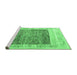 Sideview of Machine Washable Abstract Emerald Green Modern Area Rugs, wshabs4232emgrn