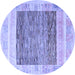 Round Abstract Blue Modern Rug, abs4232blu