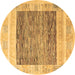 Round Machine Washable Abstract Brown Modern Rug, wshabs4232brn