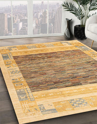 Abstract Chocolate Brown Modern Rug, abs4232