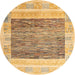 Round Abstract Chocolate Brown Modern Rug, abs4232