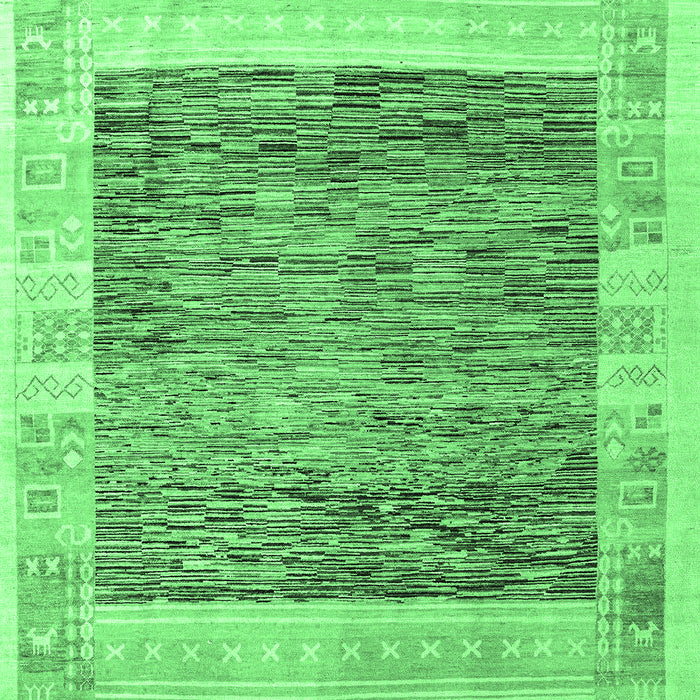 Machine Washable Abstract Emerald Green Modern Area Rugs, wshabs4232emgrn