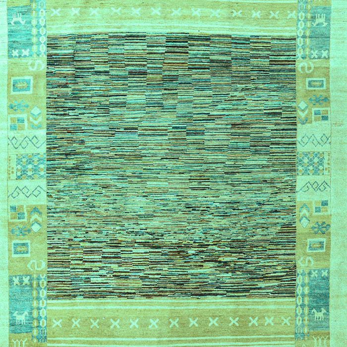 Machine Washable Abstract Turquoise Modern Area Rugs, wshabs4232turq